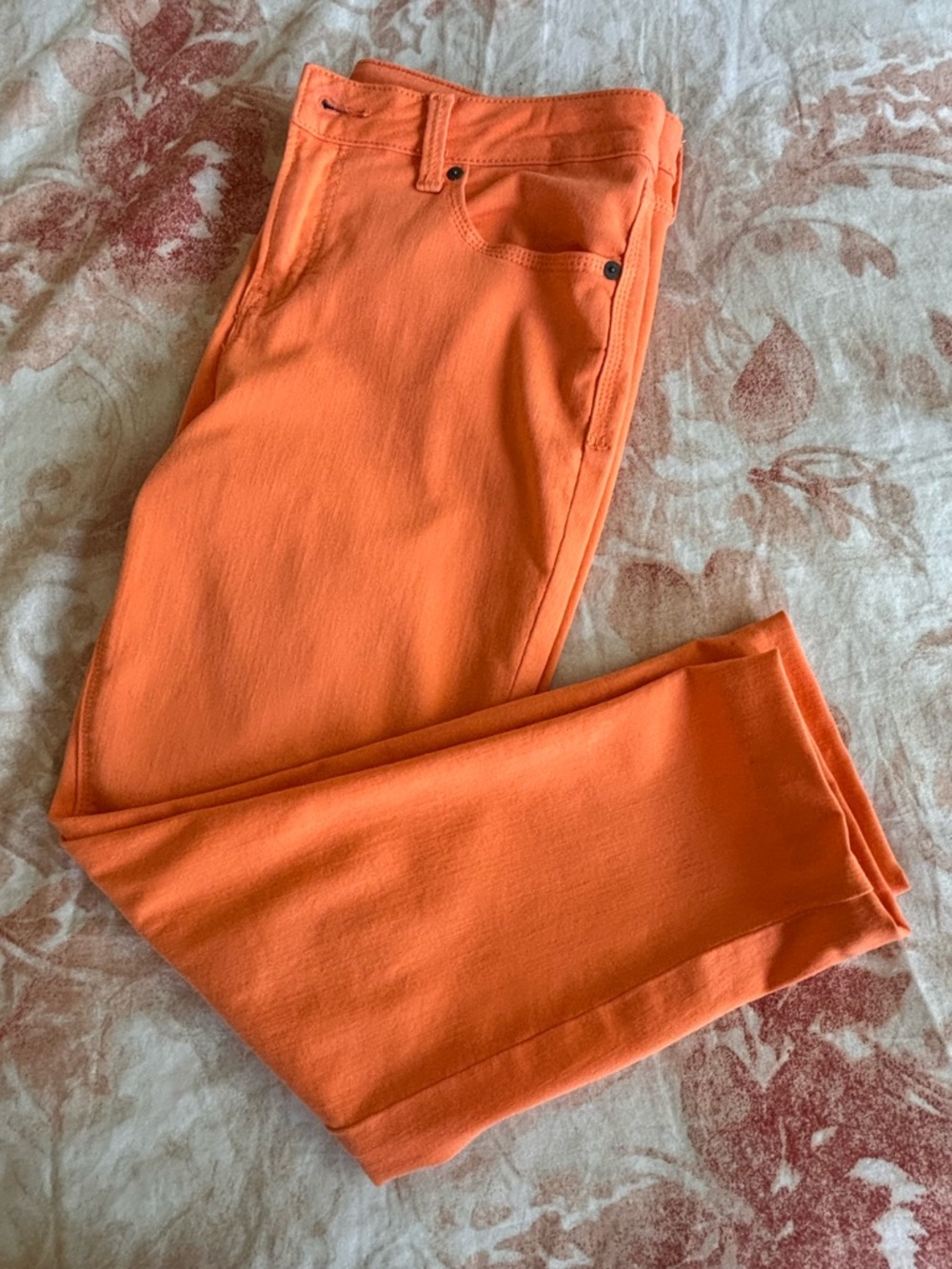 STYLUS Bright Orange Denim Waistband Detail Sz. 14
